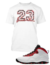 23 Graphic Sneaker Tee Shirt Match J10 Graduation in Red Pro Club Shaka RTP Tees