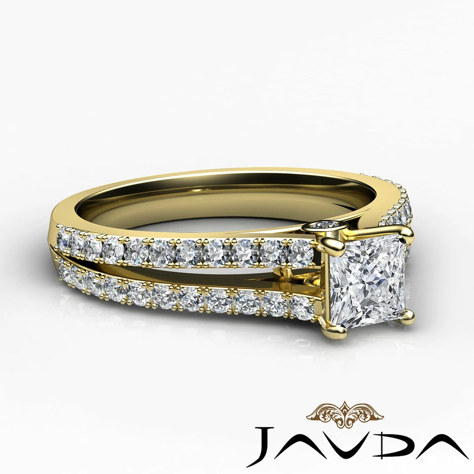 Double Prong Split Shank Princess Diamond Engagement Bezel Ring GIA D SI1 1.15Ct - Image 3 of 4