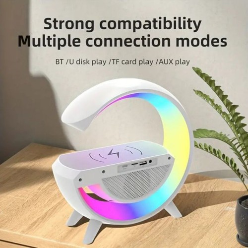 Sveglia LED con Altoparlante Bluetooth, Luce Notturna e Ricarica Wireless 15W - 第 3/4 張圖片
