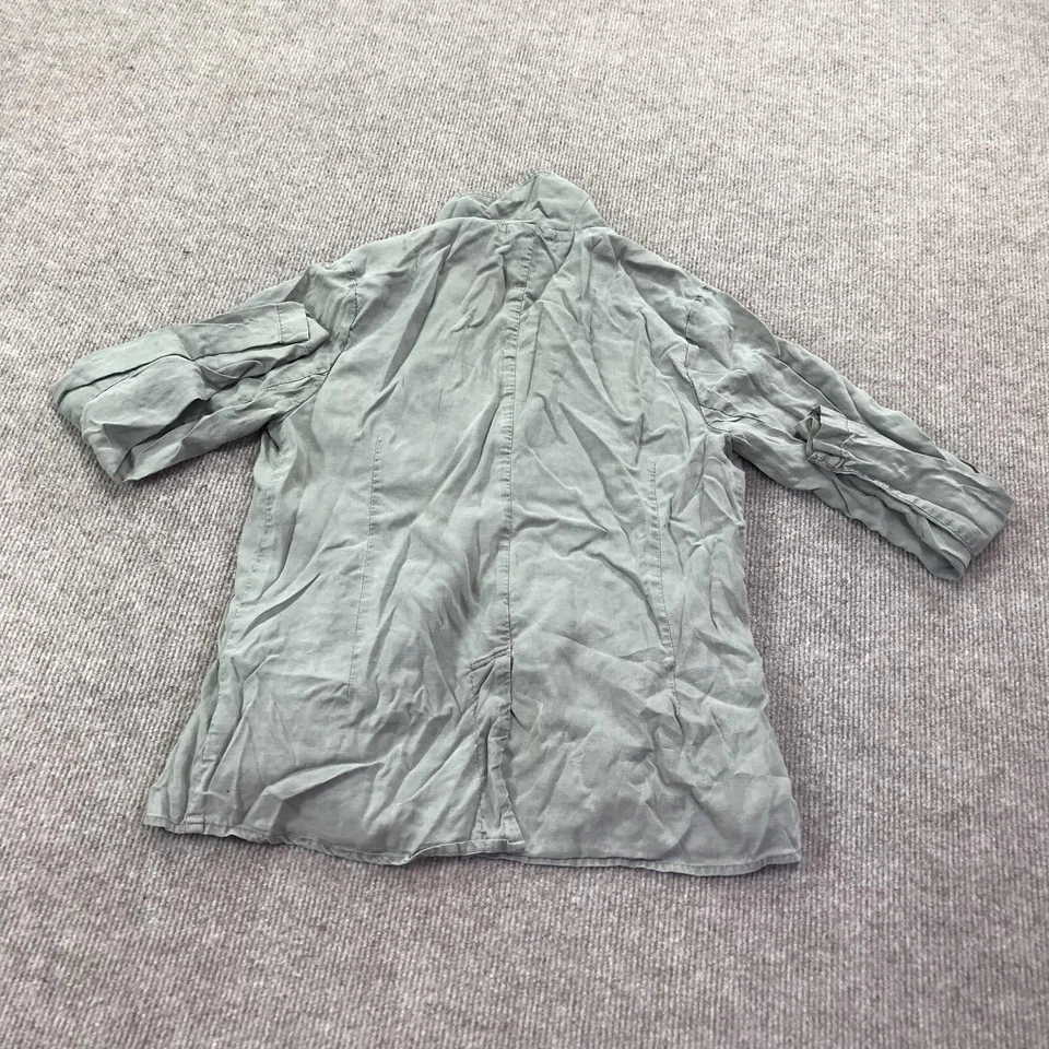 Cloth & Stone Blazer Womens XS Sage Green Casual 3/4 Sleeve Button Cuffs Pockets Foto 4 de 4