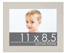 Photo Size Modernist White Picture Frame - UV Acrylic, Backing, Hanging Hardware