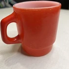 Vintage Red Anchor Hocking Fire King Stackable Mug D-Handle