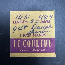NEW Genuine Vintage LeCoultre Cal. 489 Gold Gilt Dauphine Hands 16N 22mm PAIR