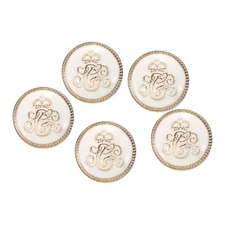 5pcs Gold Pearl Button 18mm 0.43" Thick Sewing Button Style R
