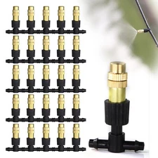 Adjustable Brass Spray Nozzles – Garden Misting Tee Joints for 4/7mm Hose 10–100