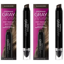 2 EVERPRO GRAY AWAY BLACK TO DARK BROWN ROOT TOUCH UP QUICK STICK (2 PACK)