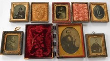 Ambrotypes (5) and tintype (1) photographs x 6-Cased portraits of men and women