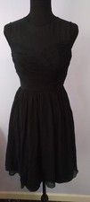 J. Crew Womens Clara Dress sz 2 black silk chiffon sheer panel Whimsy Fairy Goth