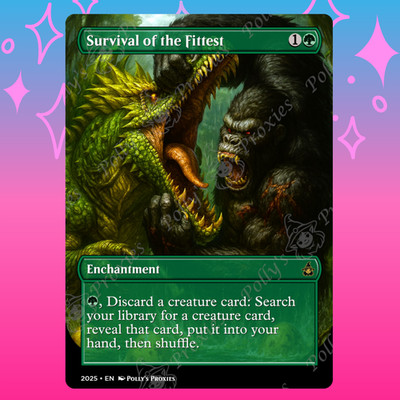 Survival of the Fittest PROXY Card with Custom Fantasy Art Design
