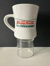 Krispy Kreme Doughnuts Ceramic Coffee Mug Large Heavy Raised  Logos