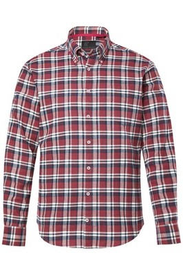 JP 1880 Herren große Größen Karo Flanellhemd Langarm Buttondown Kragen