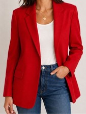 Pendleton Red Virgin Wool Blazer Jacket Women s Size 12 Single Button Career