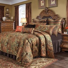 Loom and Mill 9-Piece Jacquard Comforter Sets King, Classic Paisley Design Bed