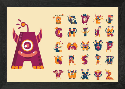 Alphabet Kinder Kinder Gerahmtes Wandbild Poster Leinwanddruck Bild
