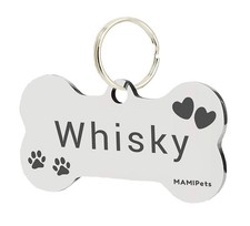 MEDAGLIETTA Special Design Acciaio Inox Cane Gatto Incisione Laser Nera