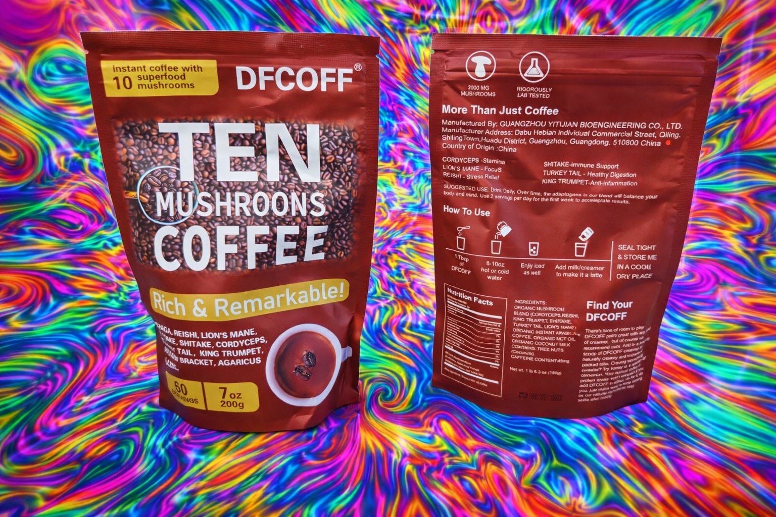10-Mushroom Instant Coffee 7oz Energy, Focus, Health- Reishi