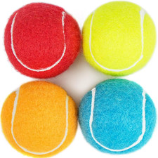 Dog Tennis Balls 4 Pack, 2" Durable High-Bounce Mini Tennis Balls for Dogs, Sque