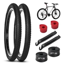 2Pcs Mountain Bike Tires and 2Pcs Tubes Set, 20”x1.95”- 2.125” Bike Tire & 