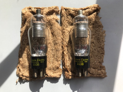 Pair of Western Electric tubes 310B large punch NOS