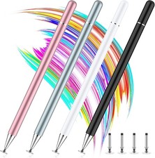 Stylus Pens for Touch Screen, 4 Pack Disc Universal Black/White/Grey/Rosegold