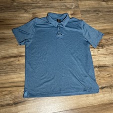 Oakley Mens Xl Golf Polo Performance Regular Fit Heather Blue Center Logo