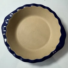 Cobalt Blue Pampered Chef New Traditions Stoneware Pie Plate Pan 9in