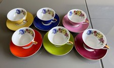 Vintage Set OF 6 Coffee Tea Cup Saucer.