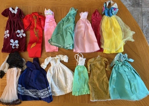 Vintage Lot of 13 Barbie Doll Evening Dresses Retro Most Handmade Nice!