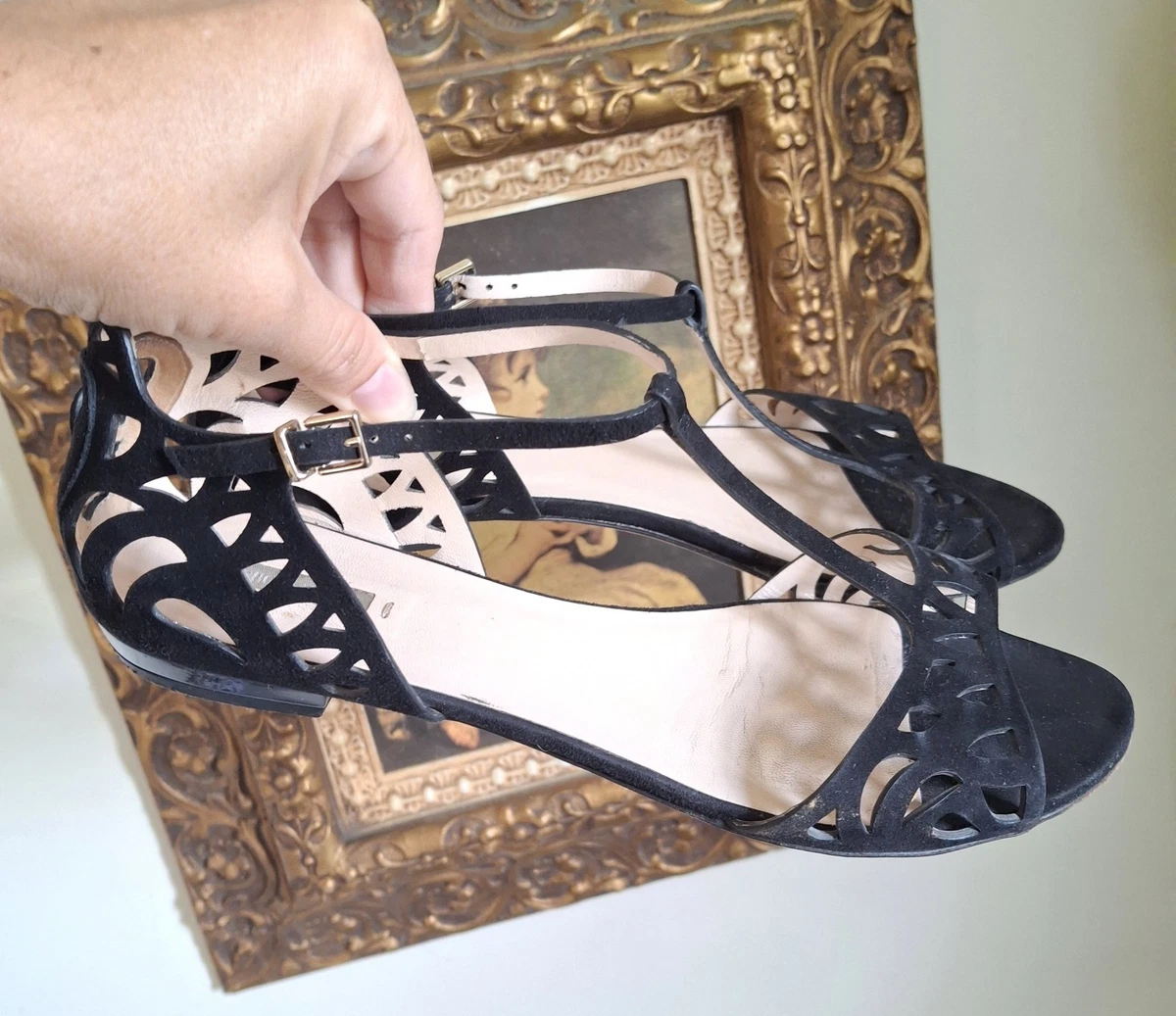 NIB $625 Giorgio Armani Brown Suede/Leather Ankle Strap Sandals 9 US X2P064 IT giorgio armani sandals products for sale | eBay main image 3