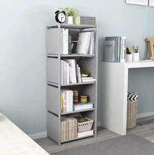 4-Layer Storage Shelf | Tall Durable Bookcase Organizing Display Wall Rack