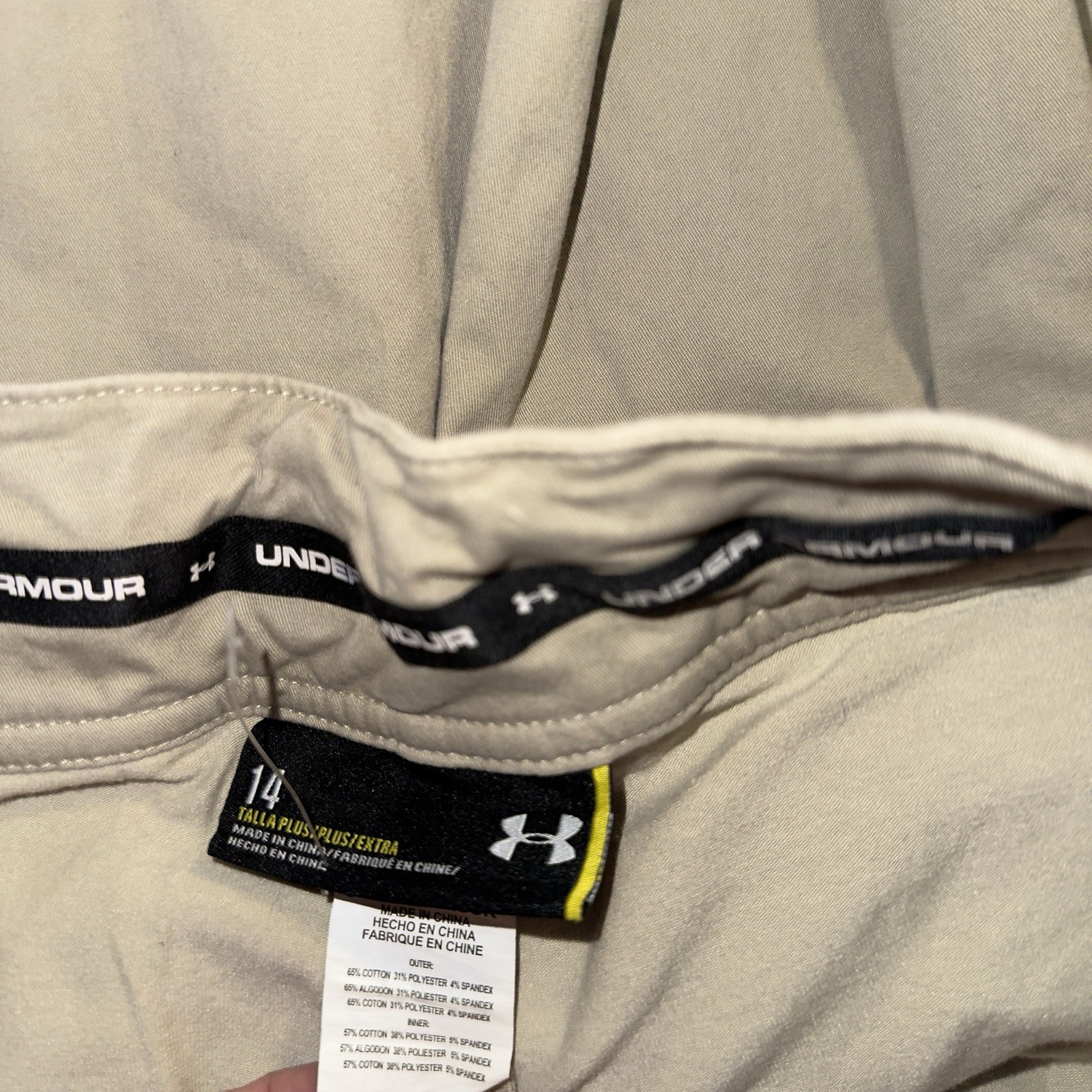 Under Armour Khaki Skirt Skort Girls Juniors size 14 plus Pleated Active Tan thumbnail 5