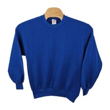 Vintage Jerzees Blank Pullover Crewneck Sweatshirt Mens Medium Blue Made in USA