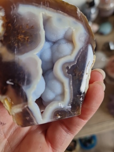 Achat Druse Geode bläulicher Schimmer - Bild 3 von 4