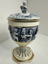 Vintage Capodimonte Porcelain Lidded Urn Cher...