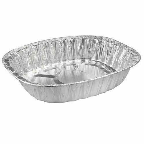 Extra Large Oval Aluminum Disposable Turkey Roaster Pans L 17 3/4 x W 13 3/4 - Picture 2 of 7