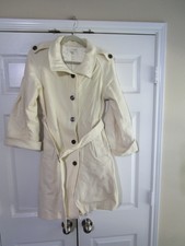 Kenar Womens Coat Medium Ivory Wool Lined Pockets