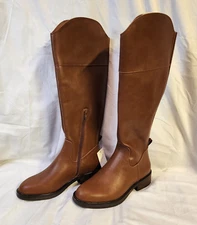 New A New Day Women's Brown Sienna Tall Riding Boots Round-Toe Size 10