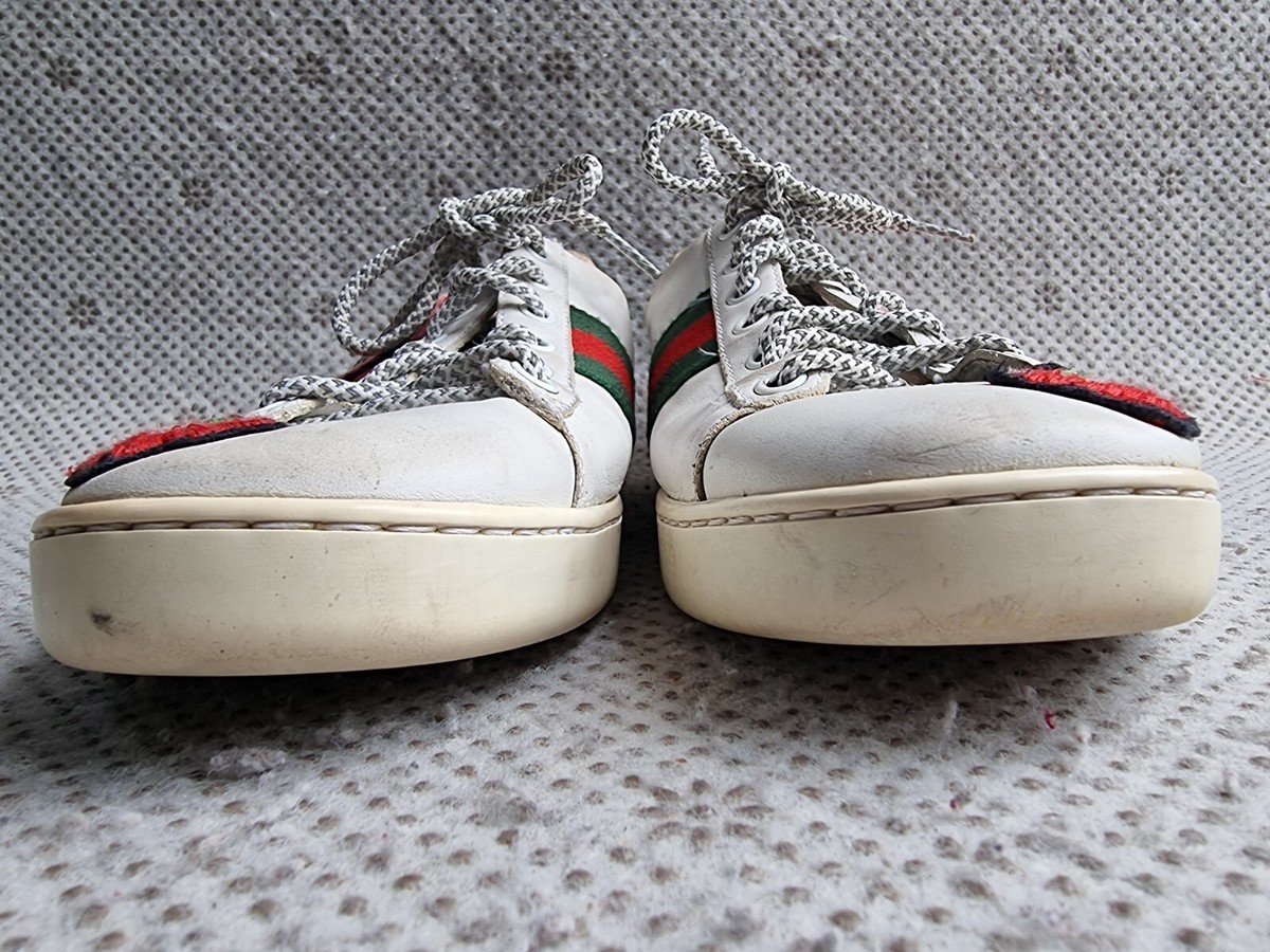 【関税＆送料込み】Gucci Ace Web Detail Sneakers Gucci Ace Leather Web Low-Top Sneakers | Neiman Marcus