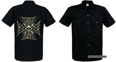 Worker Shirt mit einemTattoo-/Gothikmotiv Modell Modell Cross Skull Chain