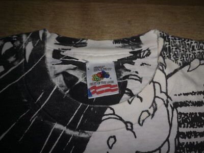 DISTRESSED! Vintage OG 90s Kuro Line AOP Pushead SCHROEDER T DISTRESSED! Vintage OG 90s Kuro Line AOP Pushead SCHROEDER T