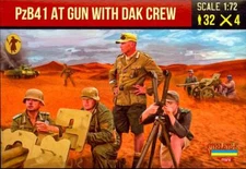 Strelets Models 1/72 PzB41 ANTI-TANK GUN WITH DAK AFRICA CORPS CREW Figure Set