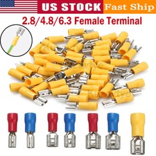 500/50Pcs Crimp Connectors 2.8mm 4.8mm 6.3mm Female Spade Electrical Terminals