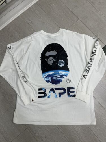 BAPE Mid Autumn Festival Longsleeve TShirt | Size 3XL / 3XLarge | White Galaxy