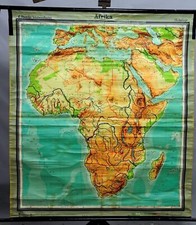 Westermann Schulwandkarte vintage Poster Rollbild Landkarte Afrika Dekoration
