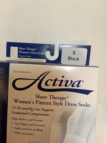 Activa Sheer Therapy Calze eleganti da donna con motivo, Nero, 15-20 MMHG - Foto 16 di 18