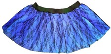      Blue Black Lace Layers Tutu Tulle Skirt Fancy Dress 80s Dance Party     