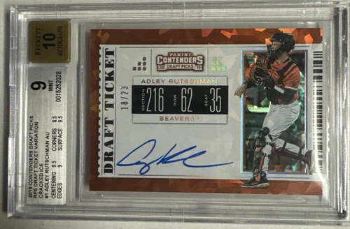 2019 Contenders DP Cracked Ice Adley Rutschman RC /23 BGS 9 w/ 10 AUTO SSP
