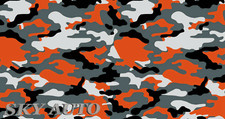 Orange Black Blue-gray White Camouflage Vinyl Car Wrap Sheet Tools 2 Feet Up