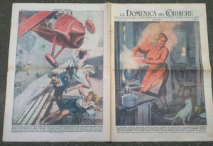 1952 Domenica Del Corriere Joke Postal In Roma Tragedy Pyramids In Mexico Ebay