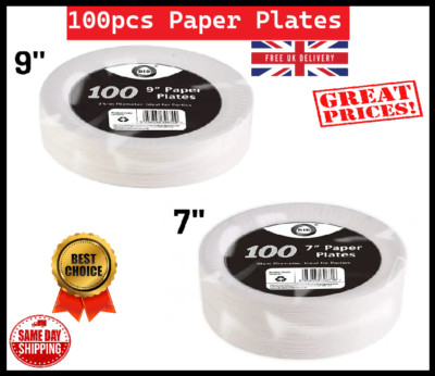 Biologisch abbaubare Pappteller - 7''/9'' Umweltfreundliche Einwegteller für Partys &